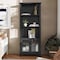 Flash Furniture Stella Modern Farmhouse Wooden Bookcase/Storage Cabinet, 3 Upper Shelves in Black ZG-027-BLK-GG - alternate 5